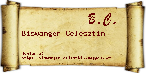 Biswanger Celesztin névjegykártya